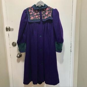 Vintage Early Bloomer Anne of Green Gables victorian purple wool coat 12
